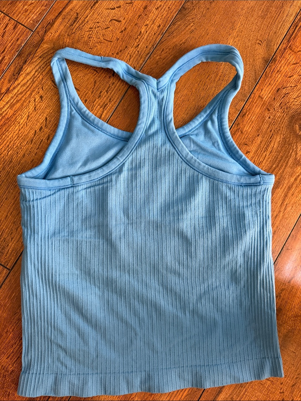 Amazon Ribbed Racerback Tank Top - Light Blue - Picture 2 of 2